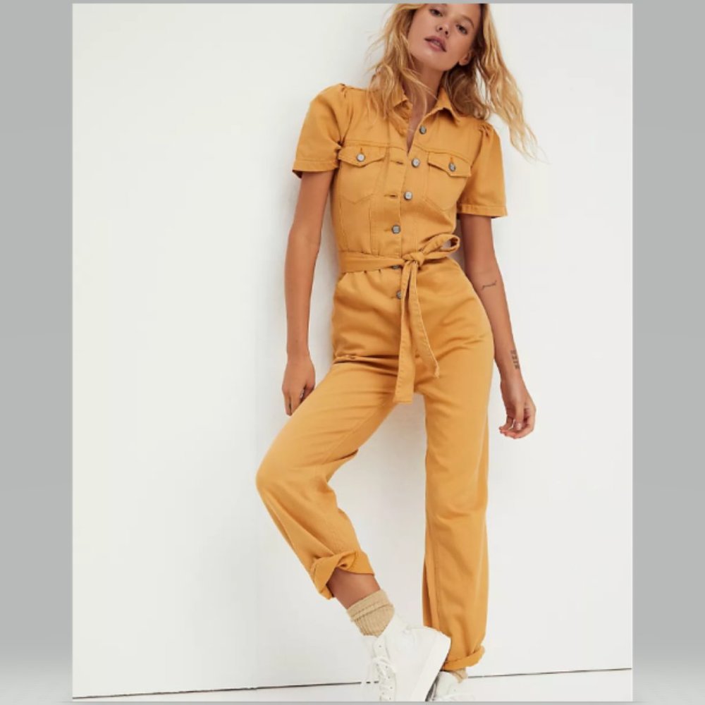 Boyish Free People the Vincent Coverall in Gold Rush size S